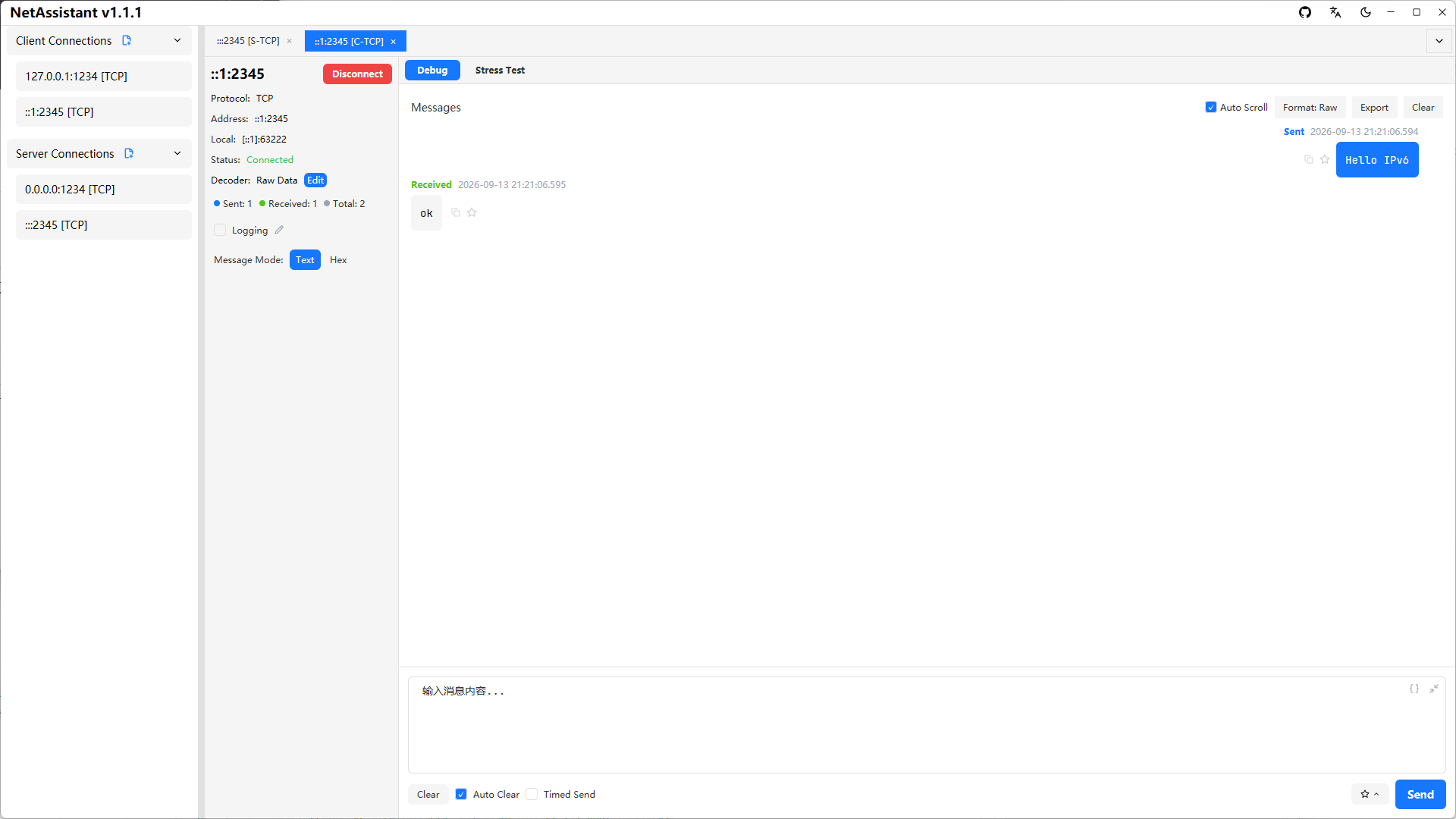 IPv6 screenshot